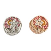 Enamel Zinc Alloy European Beads, plated, with rhinestone Approx 5mm 