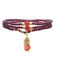 Natural Garnet Bracelet, fashion jewelry & Unisex & radiation protection, 18cm 