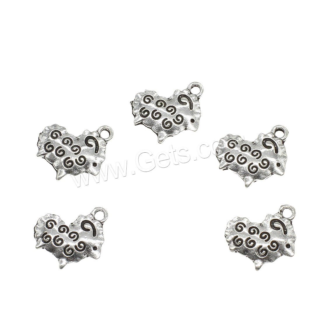 Zinc Alloy Animal Pendants, Sheep, plated, more colors for choice, 17x17.5x2mm, Hole:Approx 2mm, Approx 625PCs/KG, Sold By KG