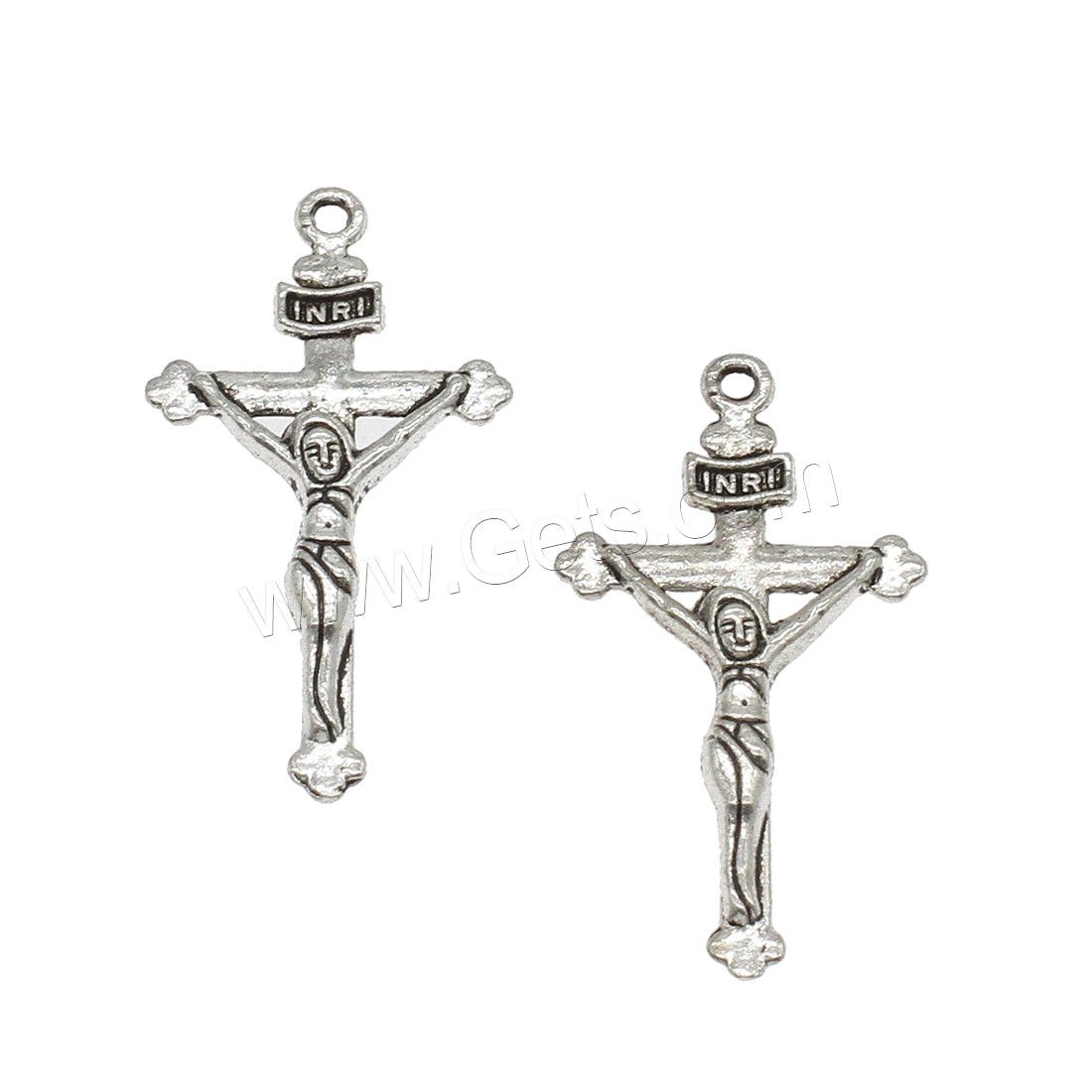 Zinc Alloy Cross Pendants, Crucifix Cross, plated, more colors for choice, 19x37x3mm, Hole:Approx 1.6mm, Approx 555PCs/KG, Sold By KG