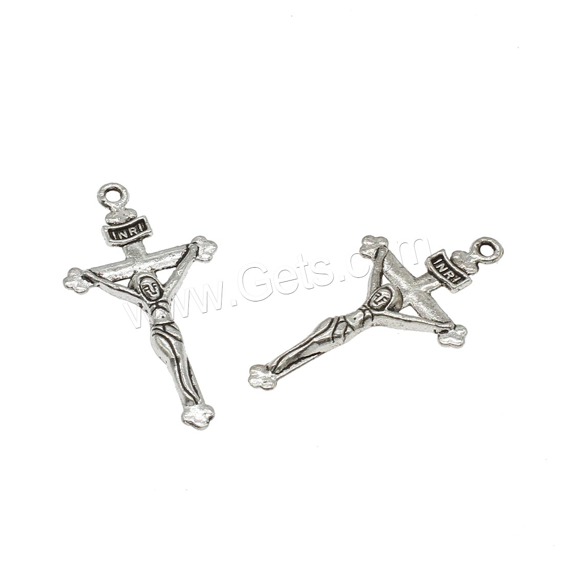 Zinc Alloy Cross Pendants, Crucifix Cross, plated, more colors for choice, 19x37x3mm, Hole:Approx 1.6mm, Approx 555PCs/KG, Sold By KG