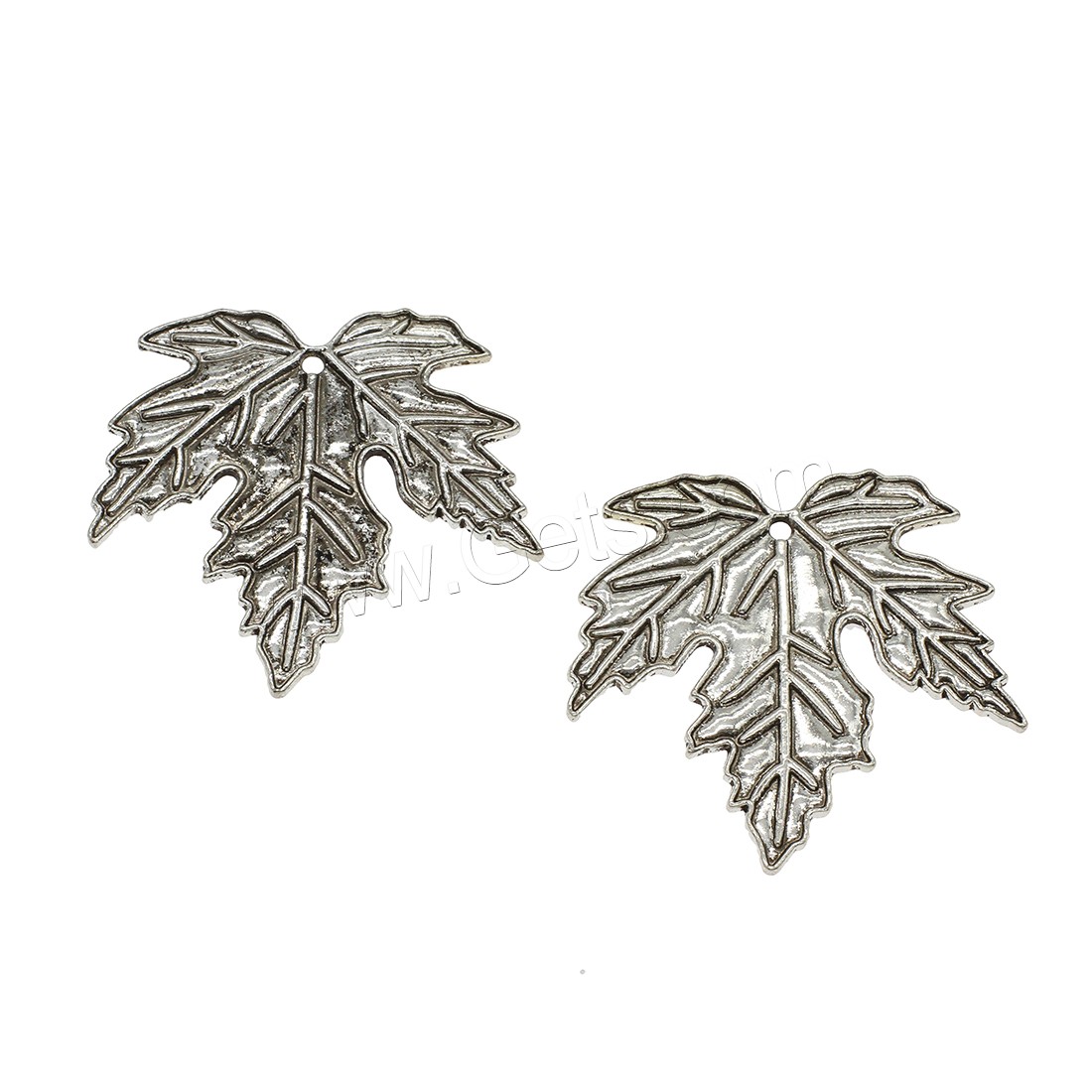 Pendentifs feuilles en alliage de zinc , Placage, plus de couleurs à choisir, 52.5x51x1.7mm, Trou:Environ 2.4mm, Environ 222PC/kg, Vendu par kg