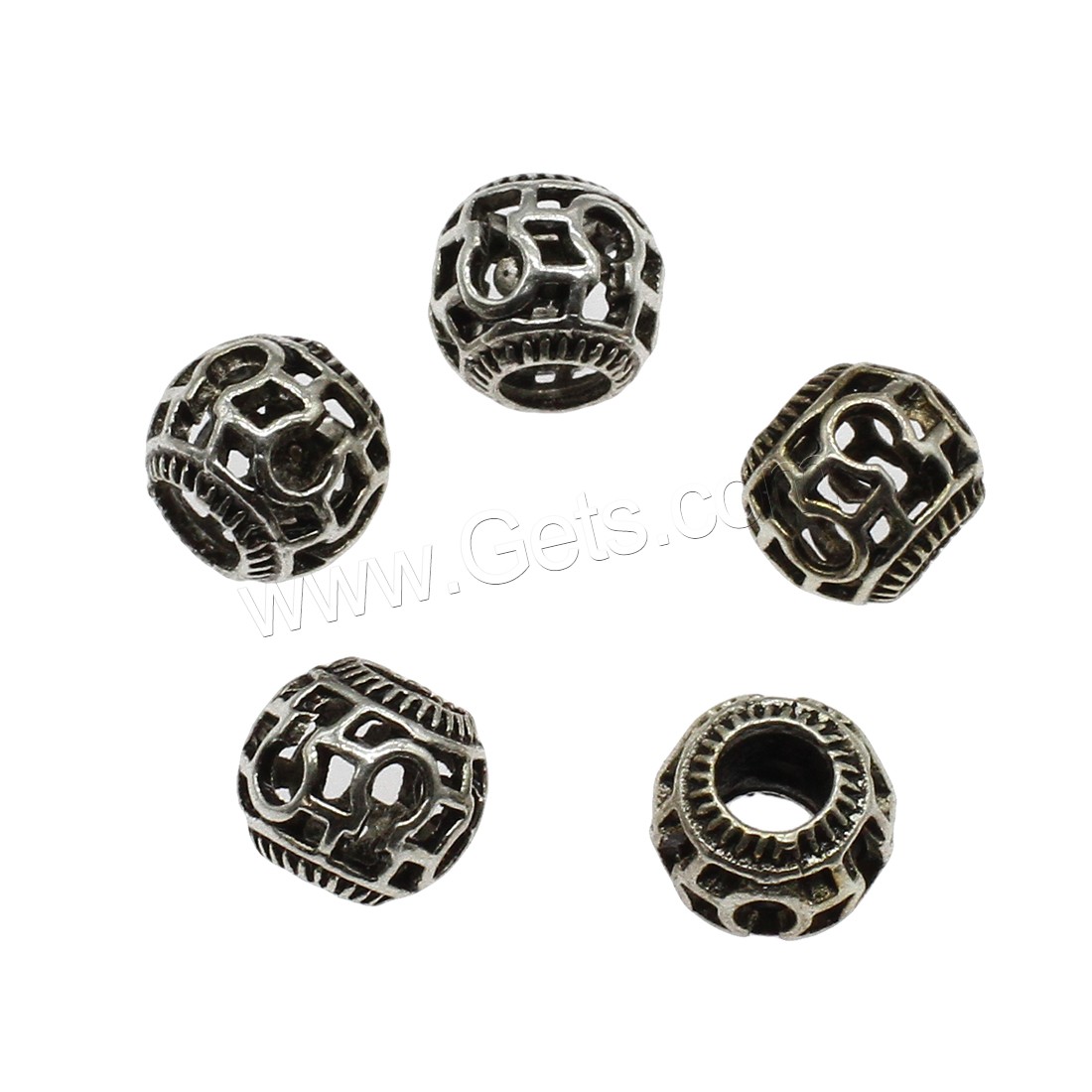 Zinc Alloy Hollow Beads, plated, more colors for choice, 10x9mm, Hole:Approx 4.5mm, Approx 1111PCs/KG, Sold By KG