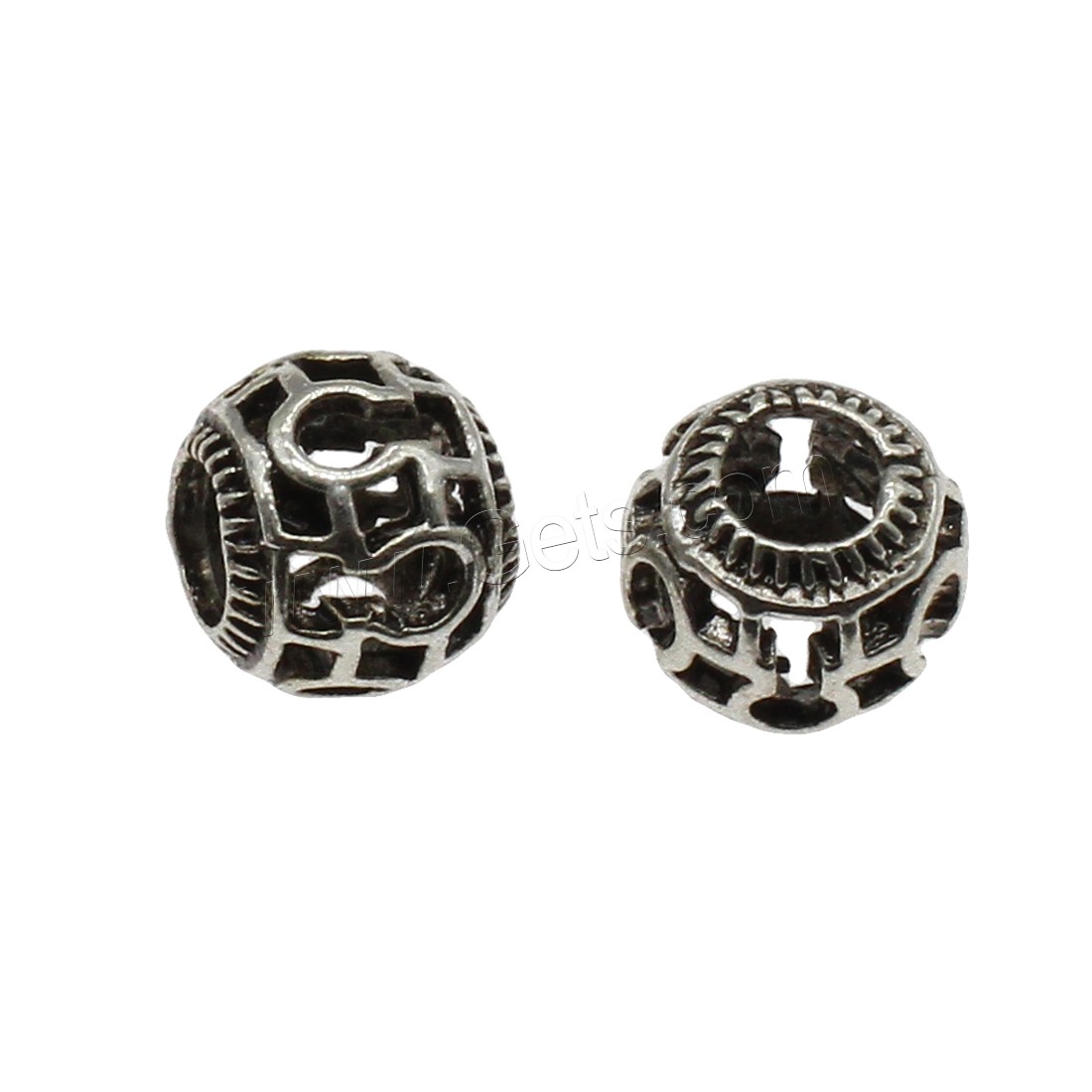 Zinc Alloy Hollow Beads, plated, more colors for choice, 10x9mm, Hole:Approx 4.5mm, Approx 1111PCs/KG, Sold By KG