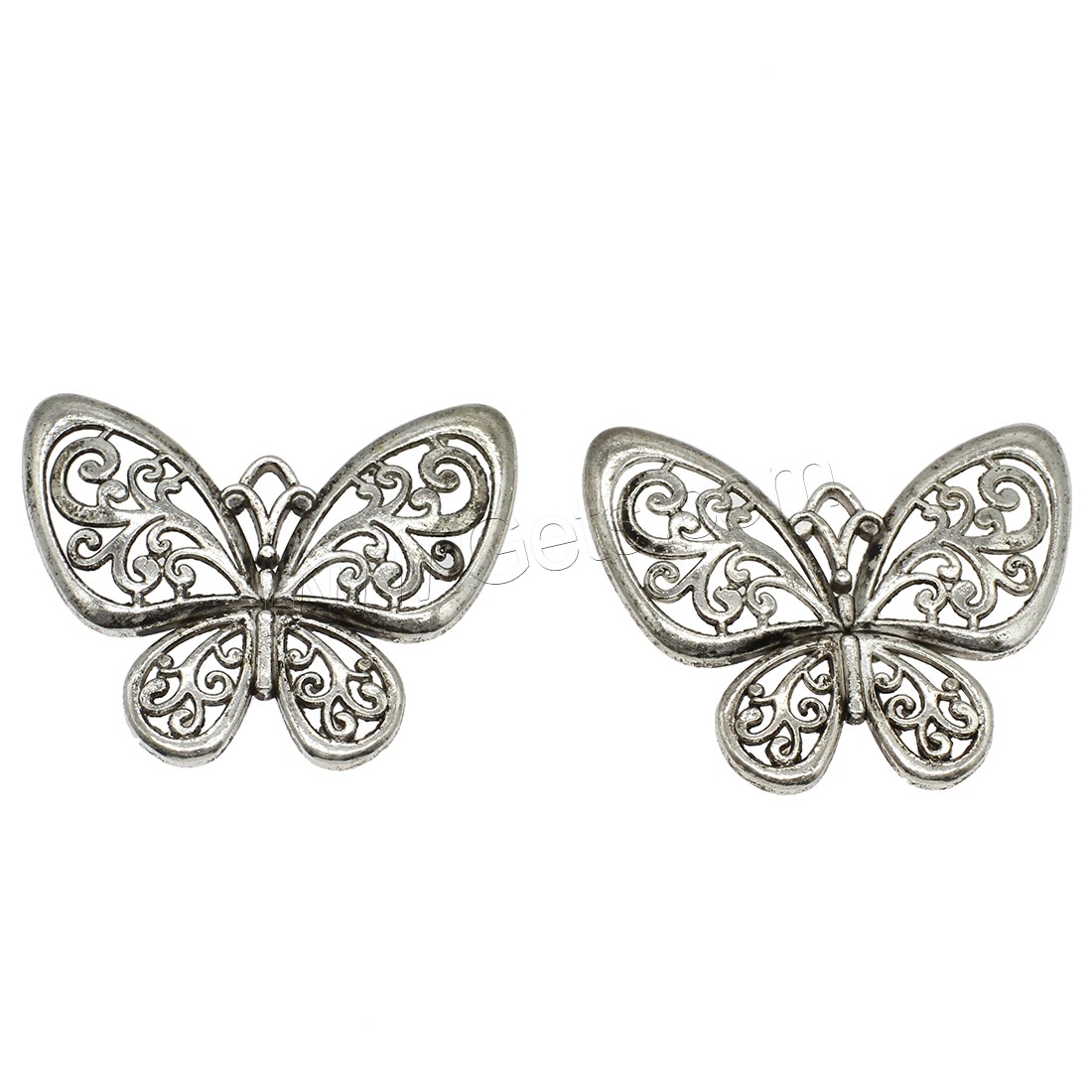 Zinc Alloy Animal Pendants, Butterfly, plated, hollow, more colors for choice, 56.5x44x3.2mm, Hole:Approx 1mm, Approx 100PCs/KG, Sold By KG