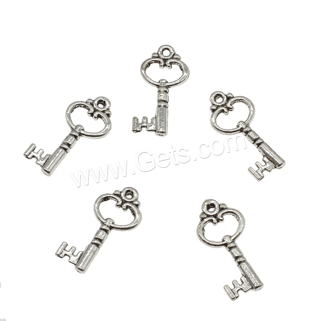 Pendentifs clé en alliage de zinc, Placage, plus de couleurs à choisir, 12x26x2.5mm, Trou:Environ 1.5mm, Environ 666PC/kg, Vendu par kg