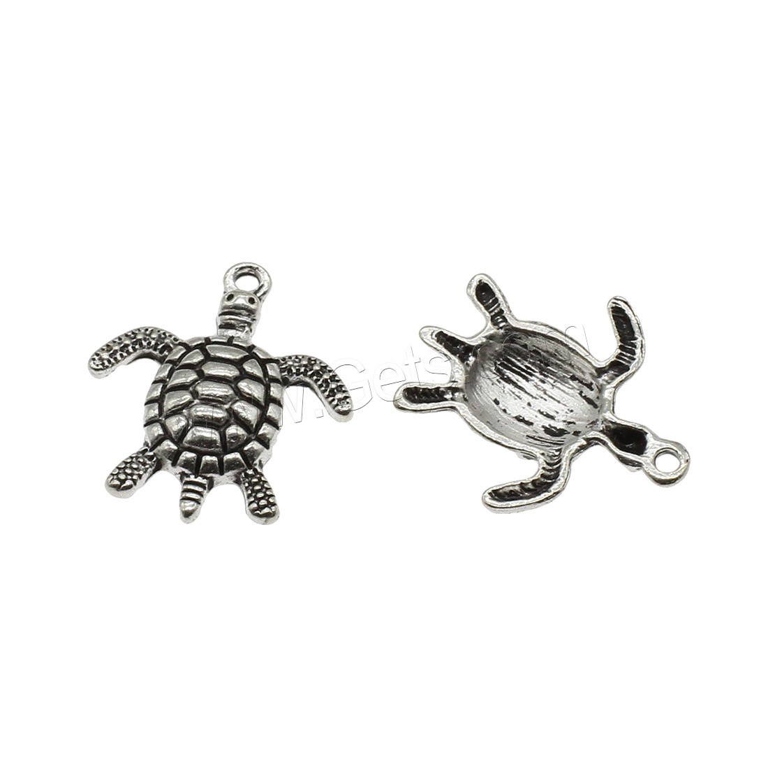 Pendentifs animaux en alliage de zinc, tortue, Placage, plus de couleurs à choisir, 21x24x3.5mm, Trou:Environ 1.8mm, Environ 588PC/kg, Vendu par kg