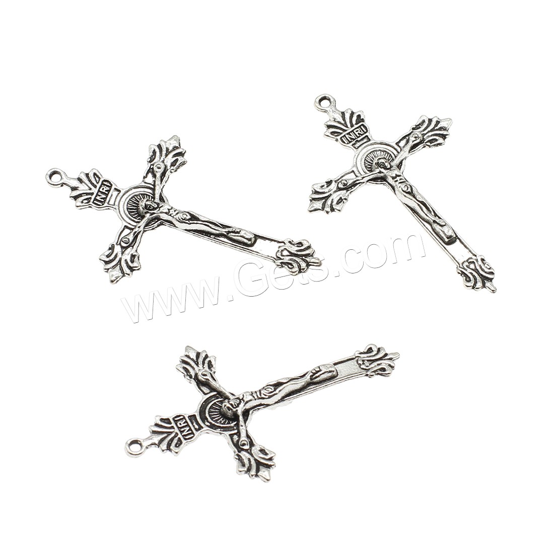 Zinc Alloy Cross Pendants, Crucifix Cross, plated, more colors for choice, 30.5x49x5mm, Hole:Approx 1.4mm, Approx 238PCs/KG, Sold By KG