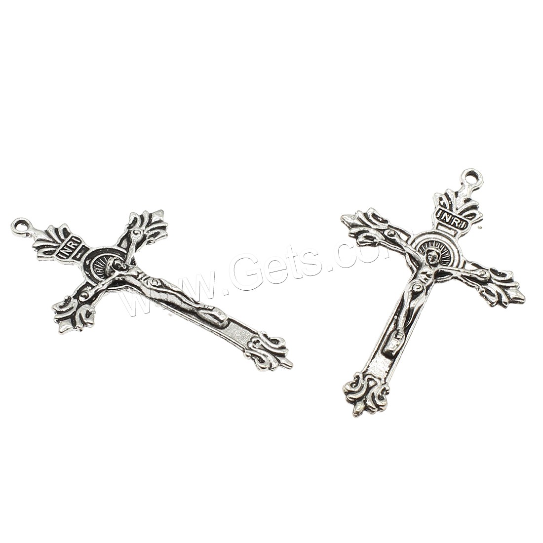 Zinc Alloy Cross Pendants, Crucifix Cross, plated, more colors for choice, 30.5x49x5mm, Hole:Approx 1.4mm, Approx 238PCs/KG, Sold By KG