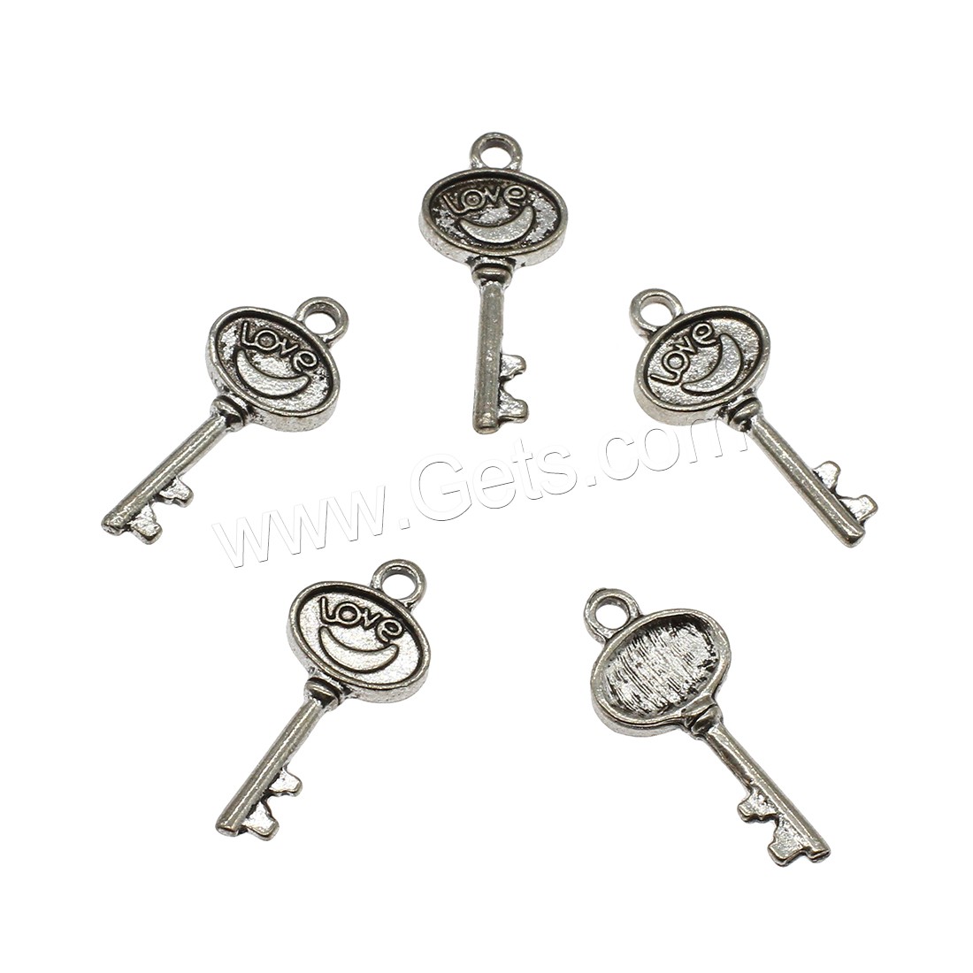 Pendentifs clé en alliage de zinc, Placage, plus de couleurs à choisir, 12x29x3mm, Trou:Environ 2.3mm, Environ 526PC/kg, Vendu par kg