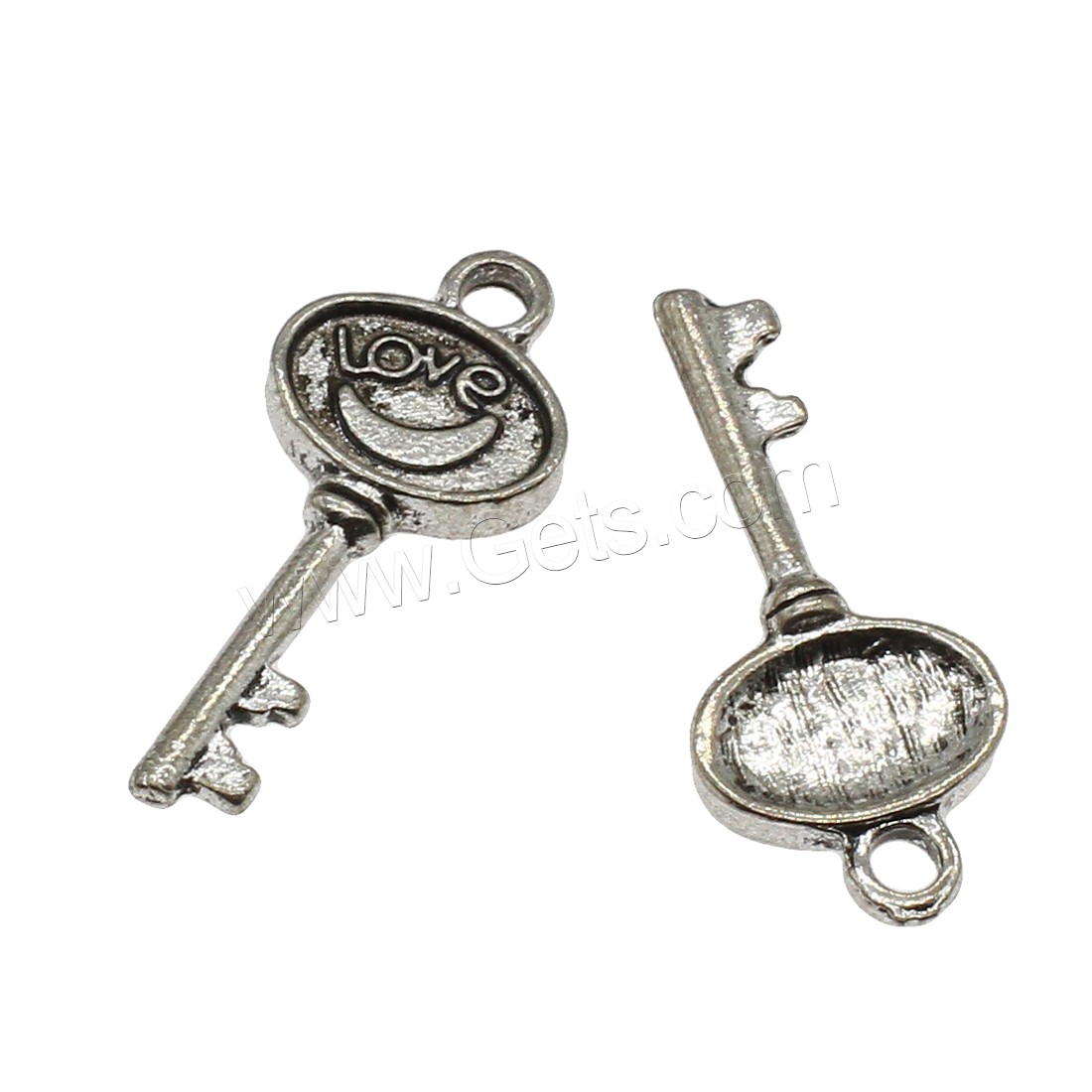 Pendentifs clé en alliage de zinc, Placage, plus de couleurs à choisir, 12x29x3mm, Trou:Environ 2.3mm, Environ 526PC/kg, Vendu par kg