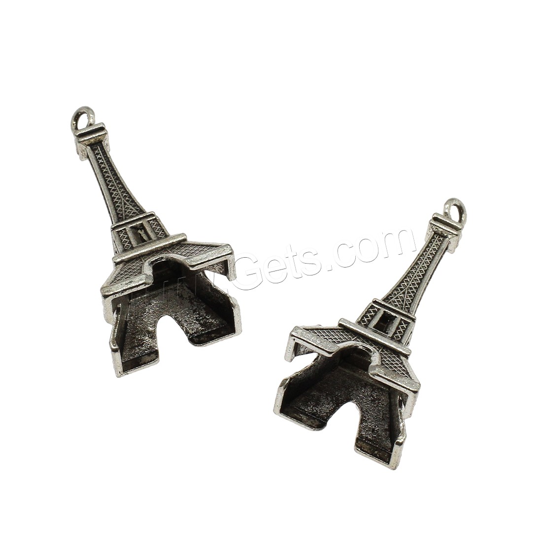 Zinc Alloy Building Pendants, Eiffel Tower, plated, more colors for choice, 20.5x44.5mm, Hole:Approx 2.5mm, Approx 181PCs/KG, Sold By KG