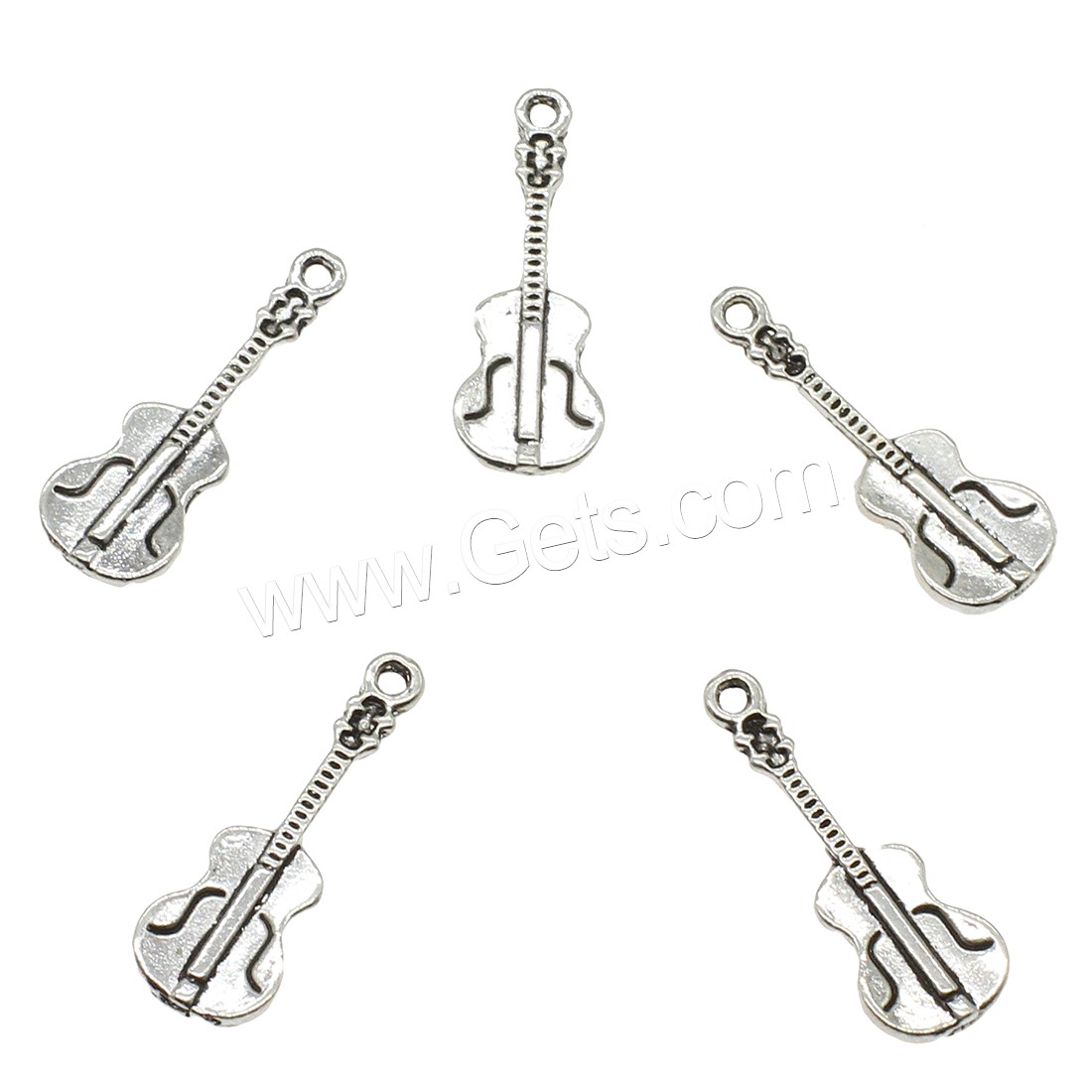 Colgantes de la aleación de Zinc en forma de instrumentos  musicales, guitara, chapado, más colores para la opción, 9x26x1.5mm, agujero:aproximado 1.5mm, aproximado 833PCs/KG, Vendido por KG