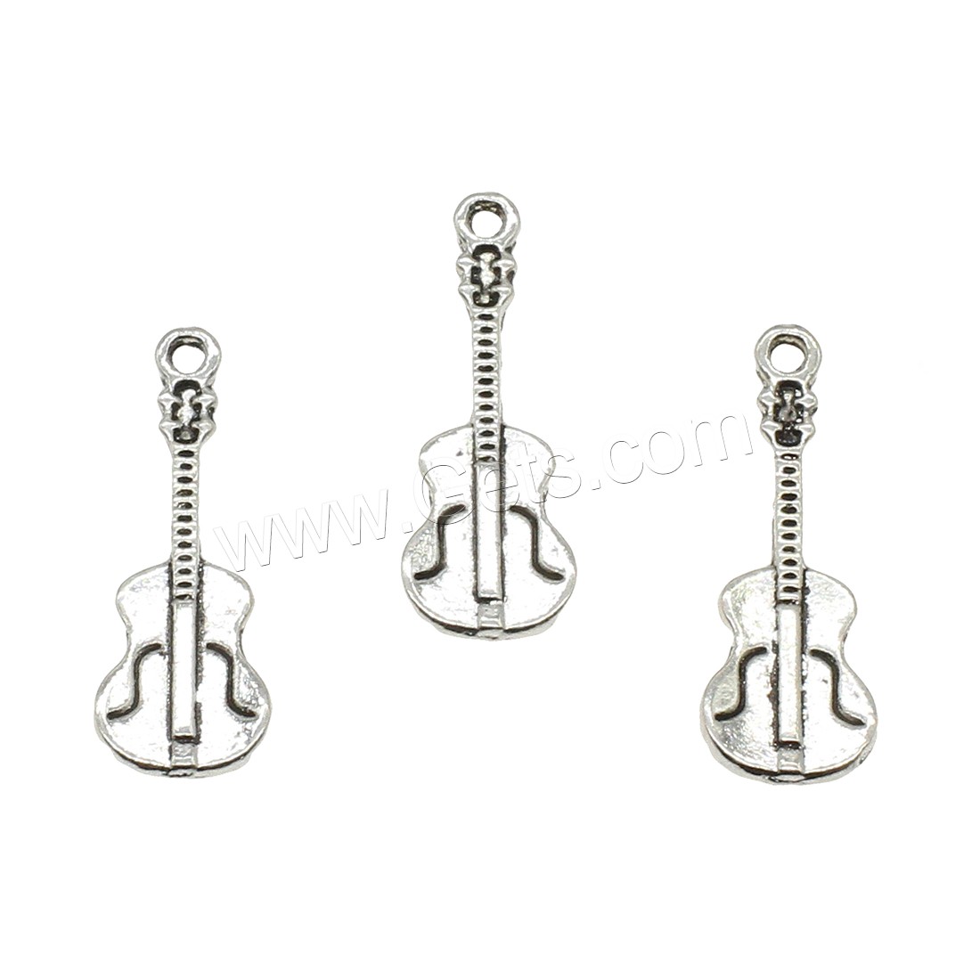 Colgantes de la aleación de Zinc en forma de instrumentos  musicales, guitara, chapado, más colores para la opción, 9x26x1.5mm, agujero:aproximado 1.5mm, aproximado 833PCs/KG, Vendido por KG