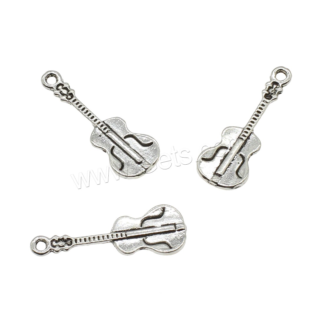 Colgantes de la aleación de Zinc en forma de instrumentos  musicales, guitara, chapado, más colores para la opción, 9x26x1.5mm, agujero:aproximado 1.5mm, aproximado 833PCs/KG, Vendido por KG