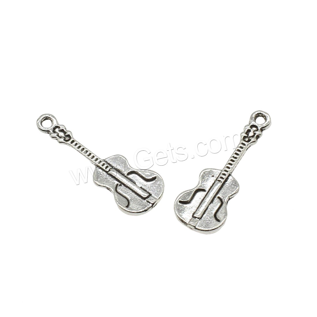 Colgantes de la aleación de Zinc en forma de instrumentos  musicales, guitara, chapado, más colores para la opción, 9x26x1.5mm, agujero:aproximado 1.5mm, aproximado 833PCs/KG, Vendido por KG