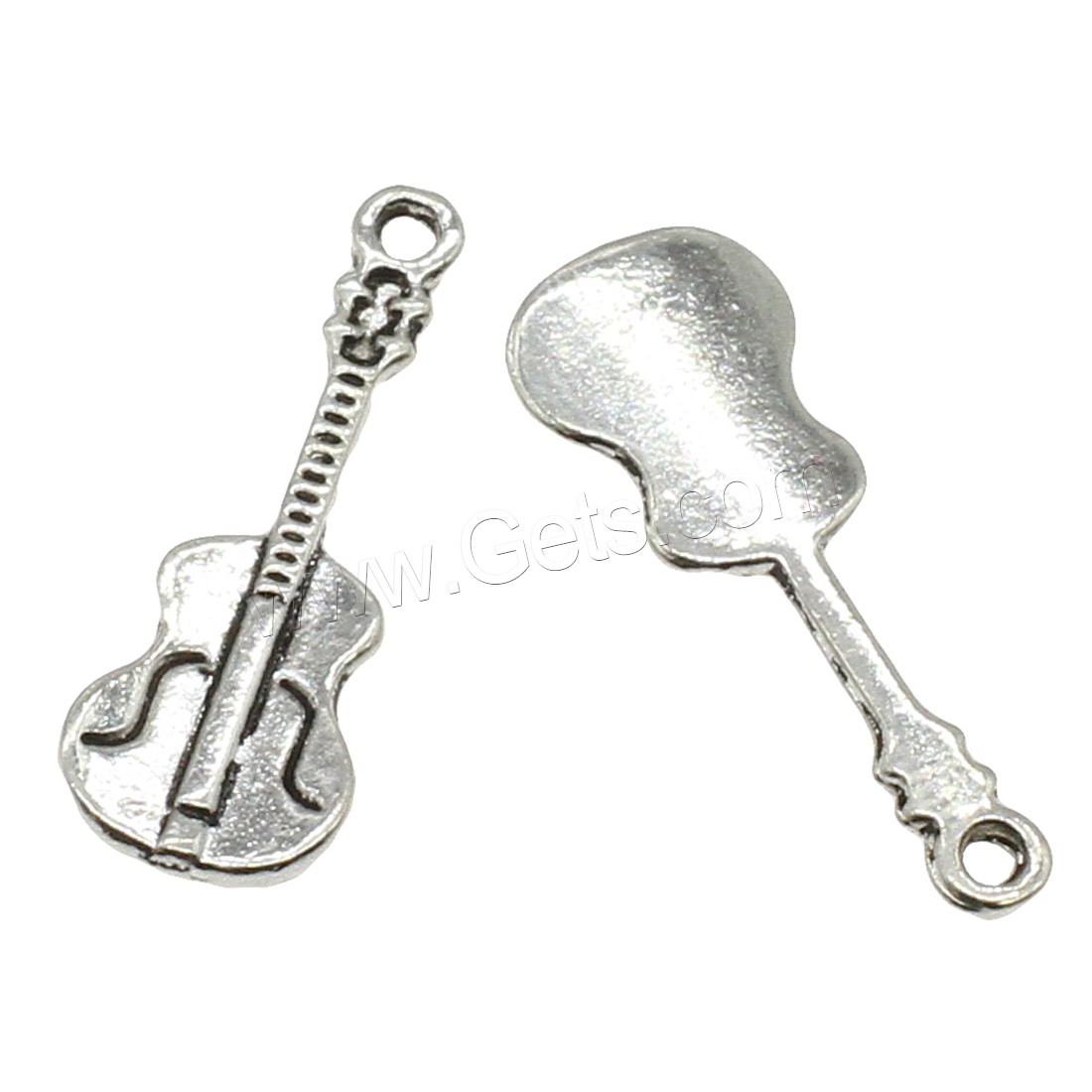 Colgantes de la aleación de Zinc en forma de instrumentos  musicales, guitara, chapado, más colores para la opción, 9x26x1.5mm, agujero:aproximado 1.5mm, aproximado 833PCs/KG, Vendido por KG