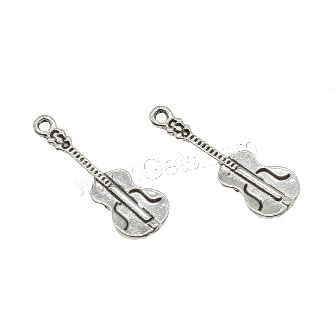 Colgantes de la aleación de Zinc en forma de instrumentos  musicales, guitara, chapado, más colores para la opción, 9x26x1.5mm, agujero:aproximado 1.5mm, aproximado 833PCs/KG, Vendido por KG