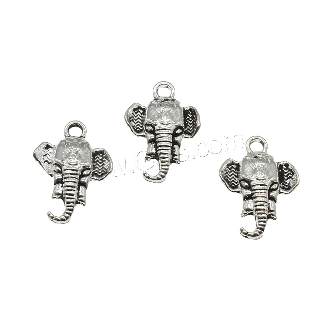 Colgantes Animales de Aleación de Zinc, Elefante, chapado, más colores para la opción, 14x21x3.6mm, agujero:aproximado 2mm, aproximado 588PCs/KG, Vendido por KG