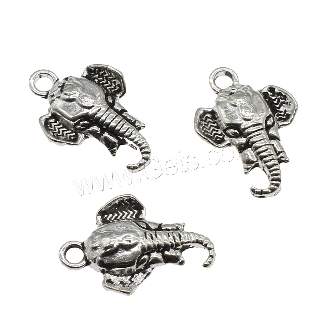 Colgantes Animales de Aleación de Zinc, Elefante, chapado, más colores para la opción, 14x21x3.6mm, agujero:aproximado 2mm, aproximado 588PCs/KG, Vendido por KG