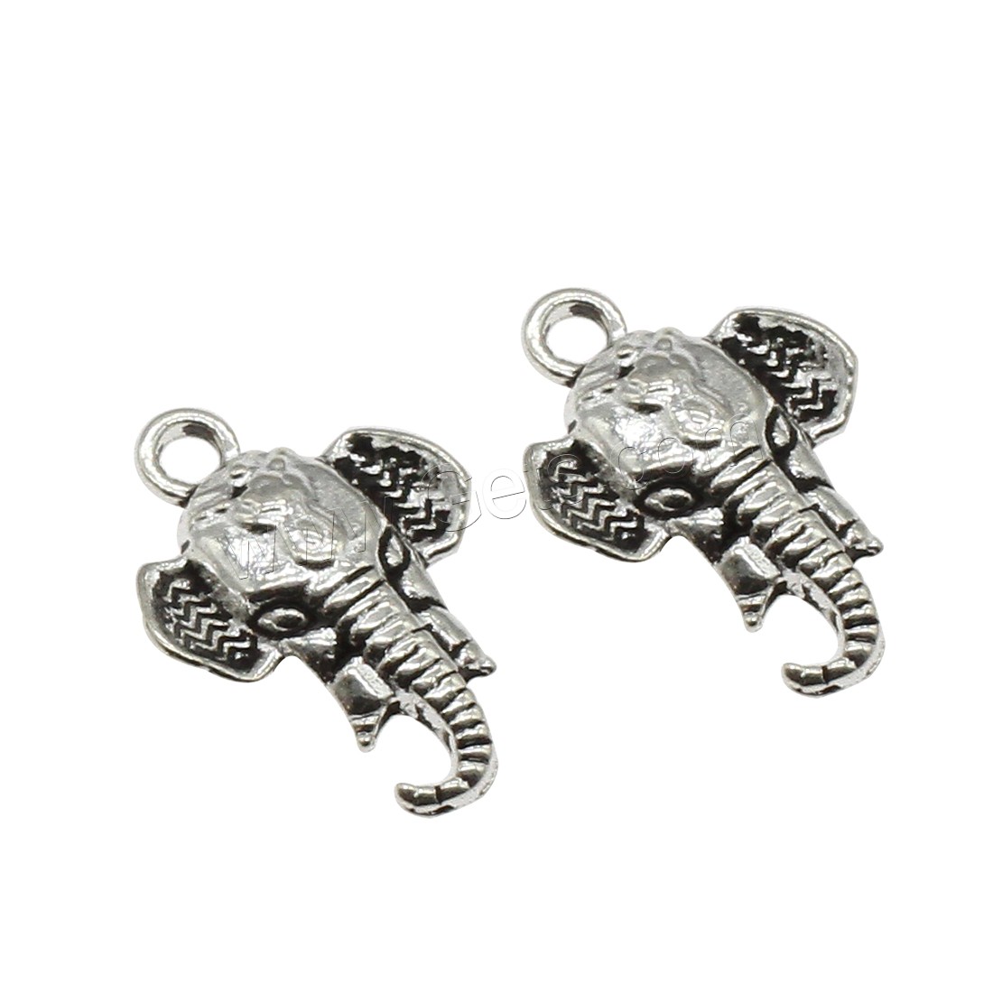 Zinc Alloy Animal Pendants, Elephant, plated, more colors for choice, 14x21x3.6mm, Hole:Approx 2mm, Approx 588PCs/KG, Sold By KG