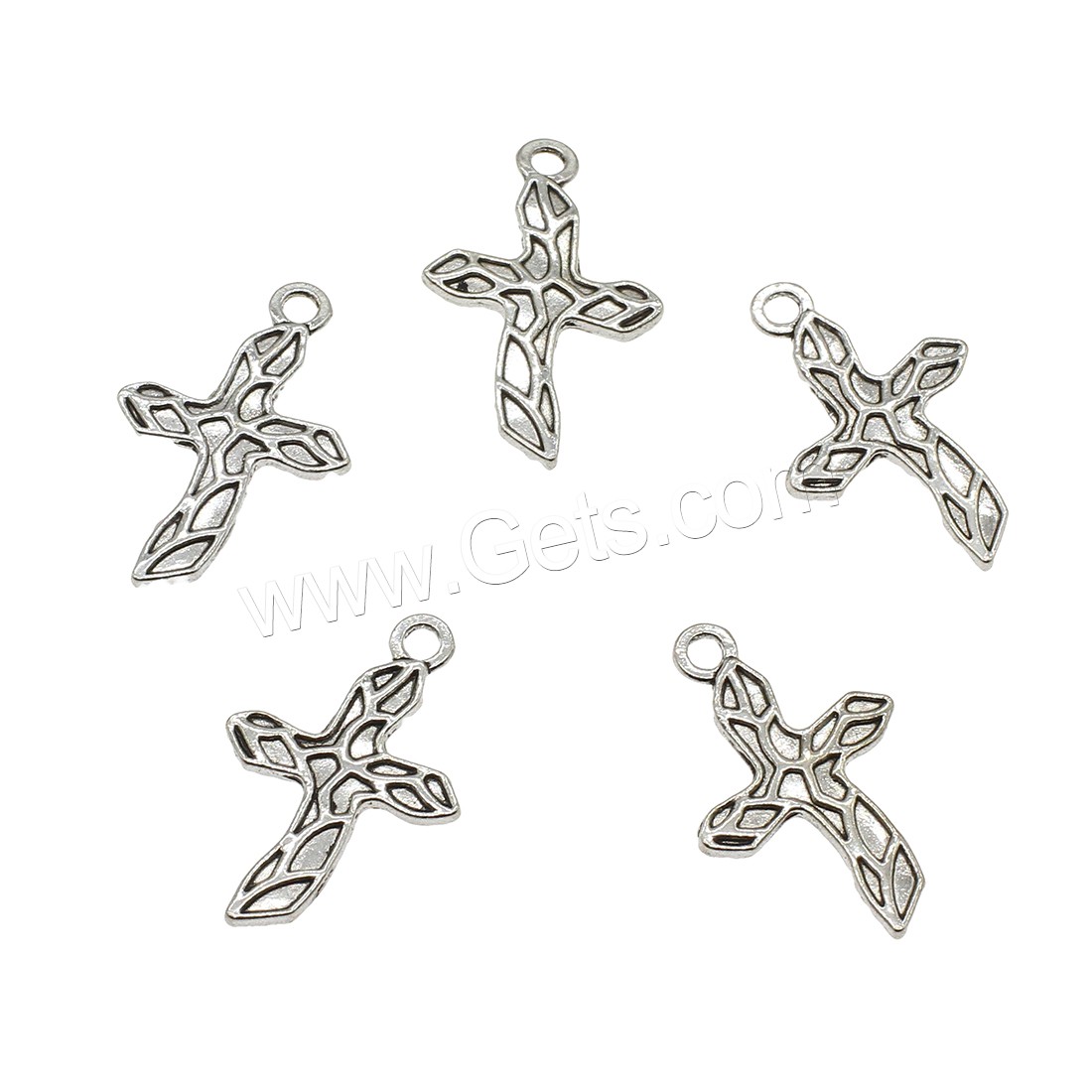 Pendentifs croix en alliage de zinc  , Placage, plus de couleurs à choisir, 17.5x27x2mm, Trou:Environ 2mm, Environ 666PC/kg, Vendu par kg