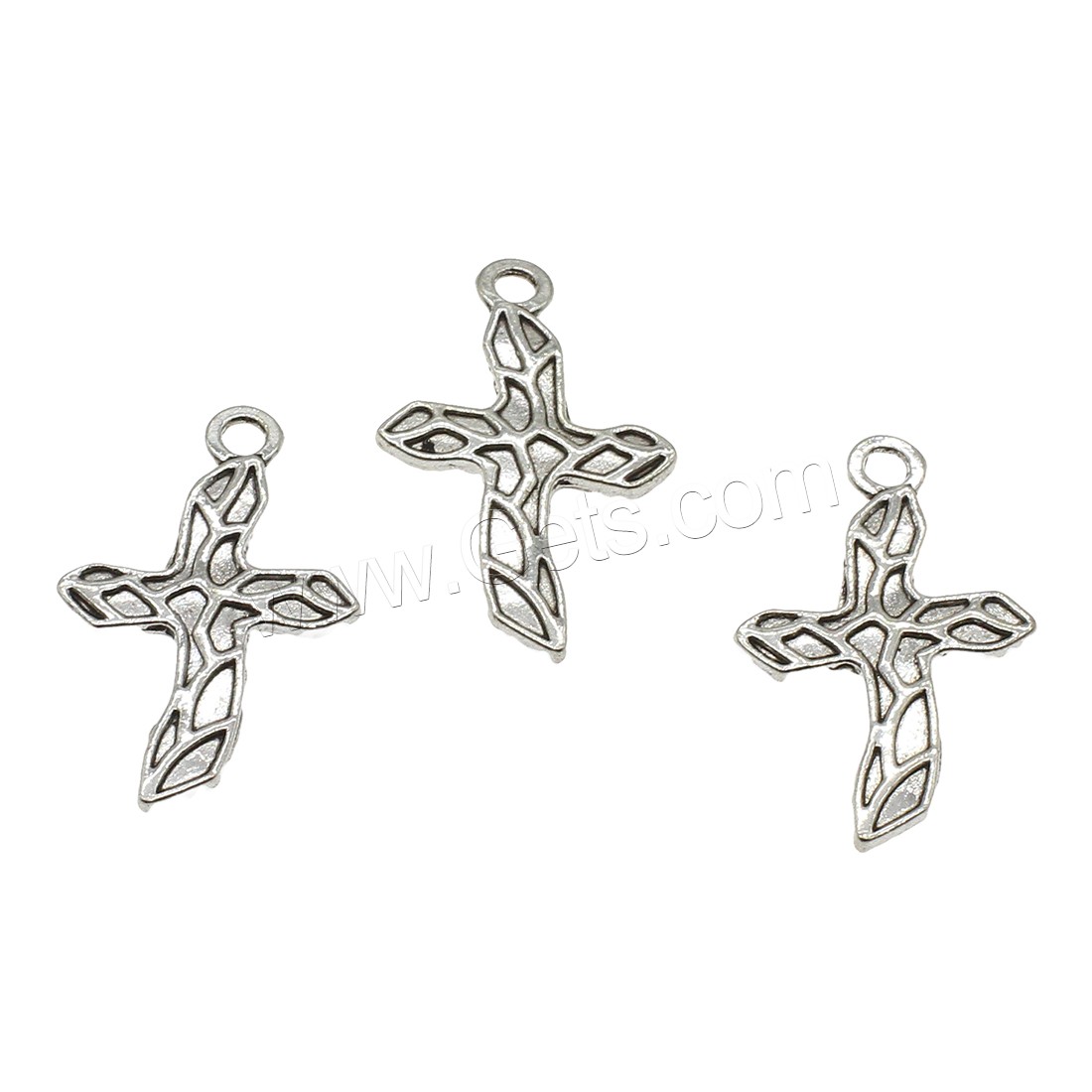 Pendentifs croix en alliage de zinc  , Placage, plus de couleurs à choisir, 17.5x27x2mm, Trou:Environ 2mm, Environ 666PC/kg, Vendu par kg