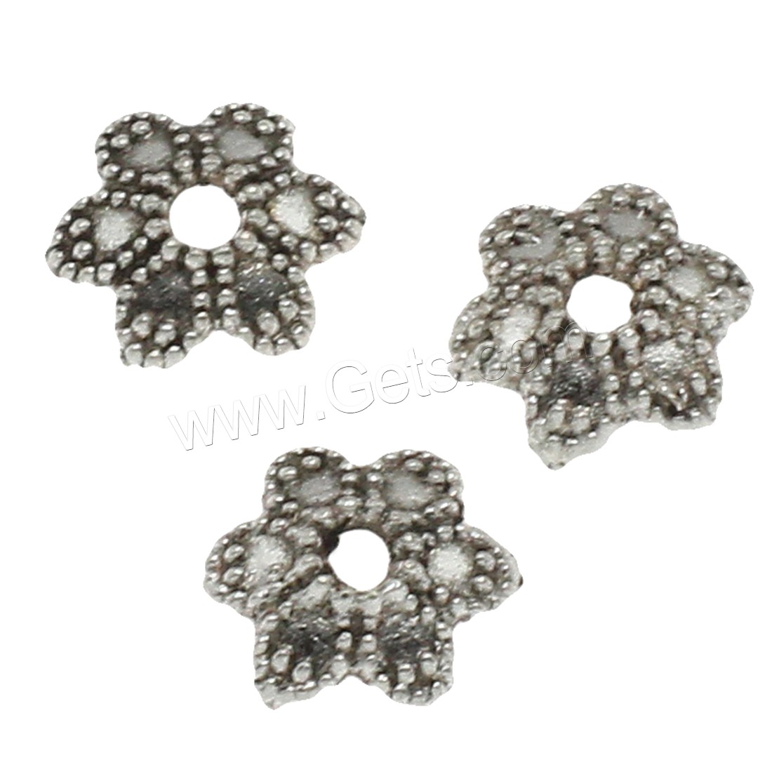 Zink Legierung Perlenkappen, Zinklegierung, Blume, plattiert, keine, 9x2mm, Bohrung:ca. 1.8mm, ca. 5000PCs/kg, verkauft von kg