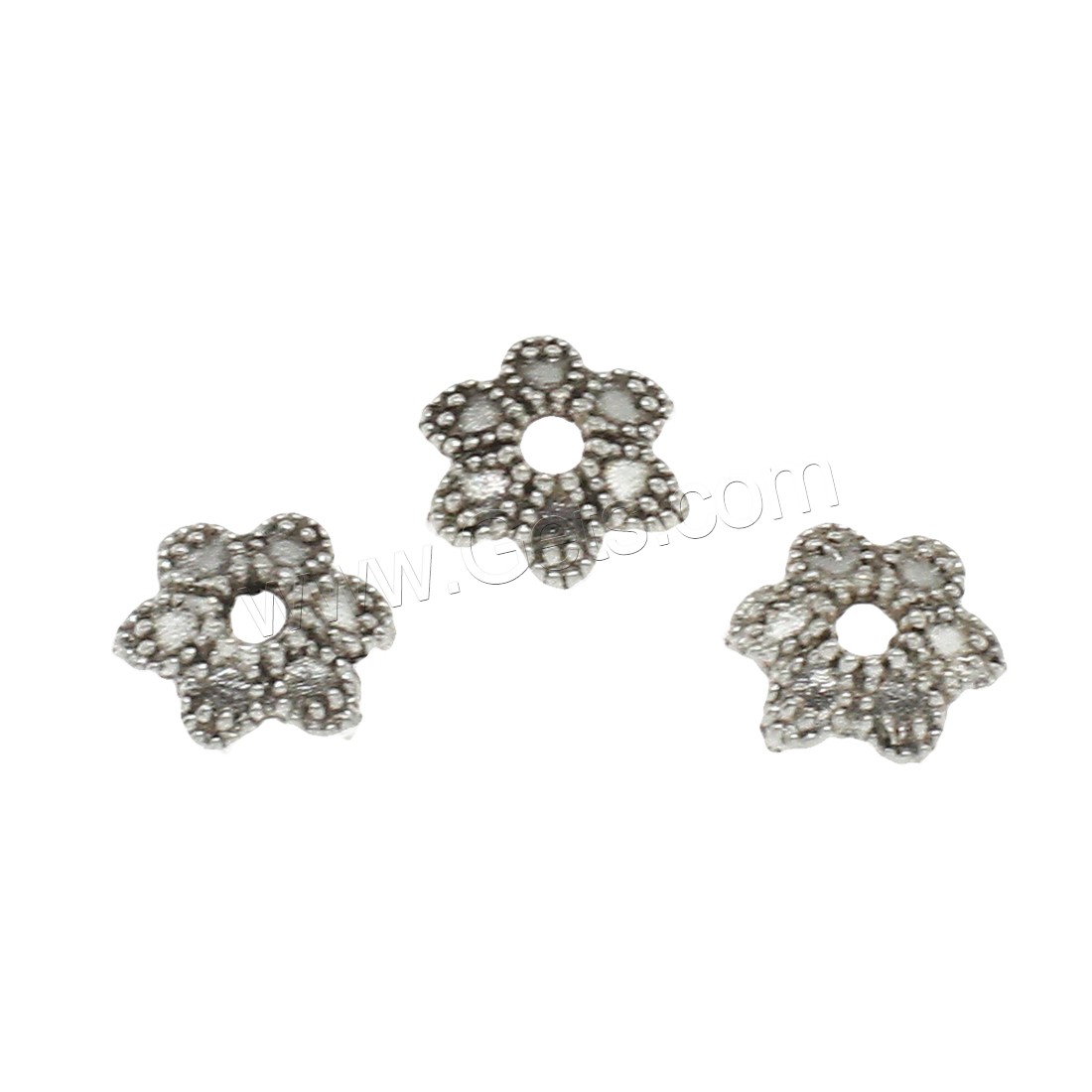 Zink Legierung Perlenkappen, Zinklegierung, Blume, plattiert, keine, 9x2mm, Bohrung:ca. 1.8mm, ca. 5000PCs/kg, verkauft von kg