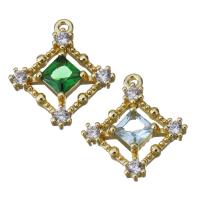 Cubic Zirconia Brass Pendants, gold color plated, fashion jewelry & with cubic zirconia Approx 1.5mm 