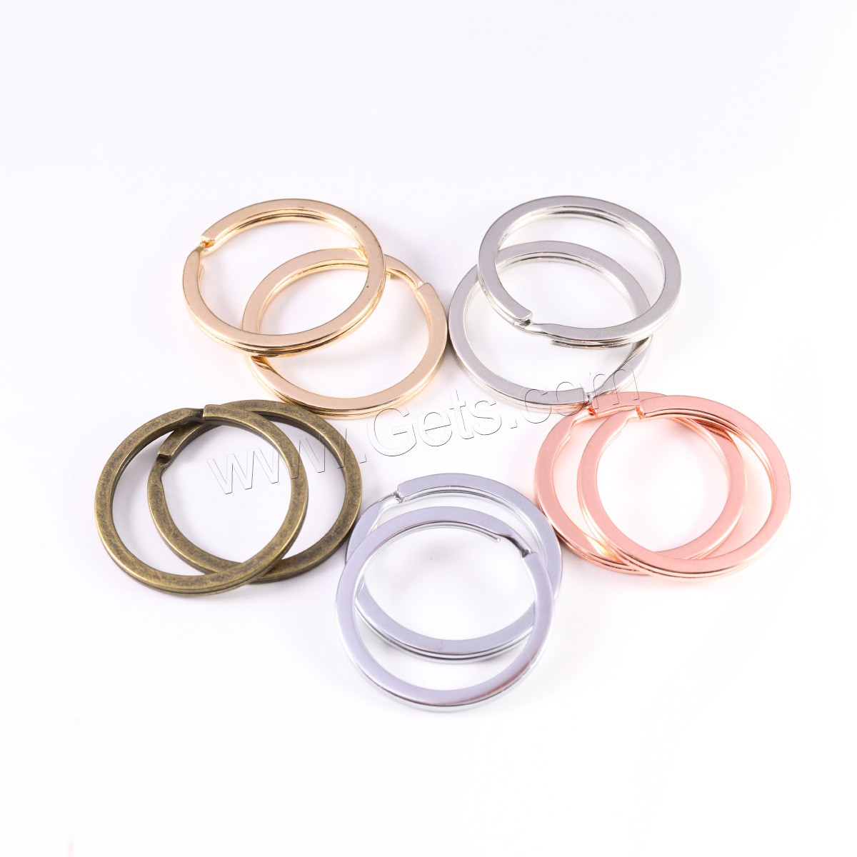 Eisen Keychain-Kabel-Ring, Kreisring, plattiert, verschiedene Größen vorhanden, keine, 10PCs/Tasche, verkauft von Tasche