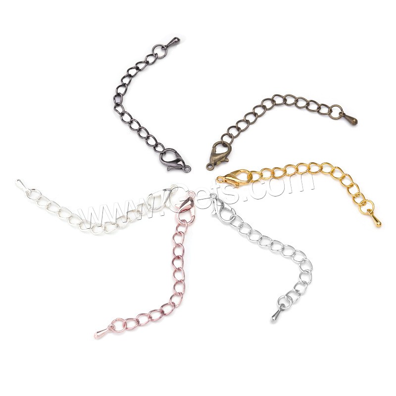 Zinc Alloy Extender Chain, plated, different size for choice & twist oval chain, more colors for choice, 20Strands/Bag, Sold By Bag