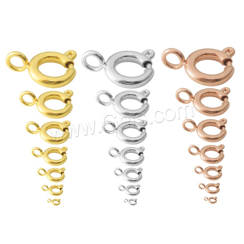 Stainless Steel Spring Buckle, plated, different size for choice, more colors for choice, 5PCs/Bag, Sold By Bag