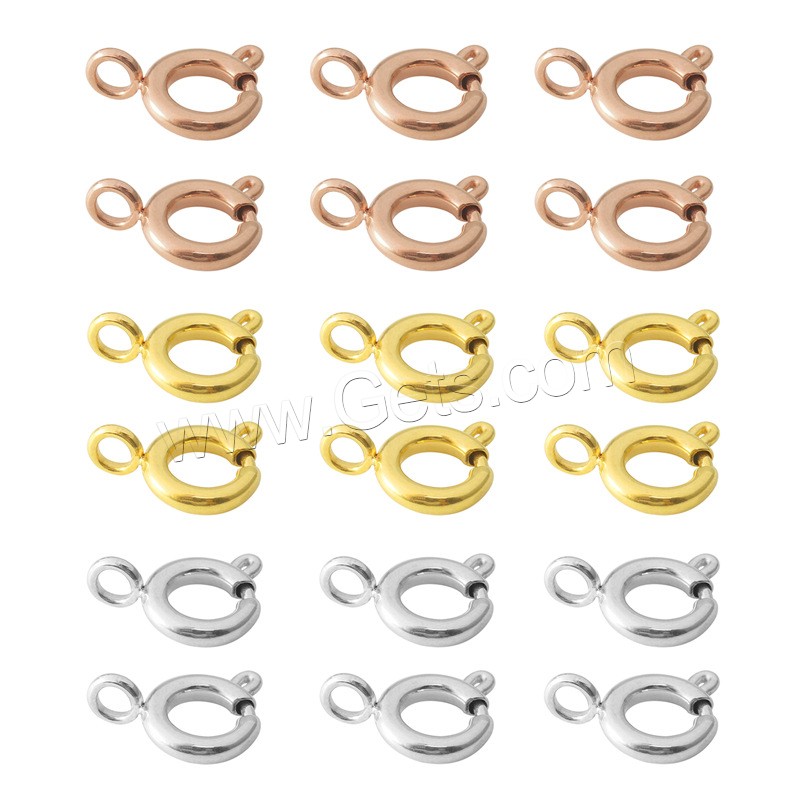 Stainless Steel Spring Buckle, plated, different size for choice, more colors for choice, 5PCs/Bag, Sold By Bag