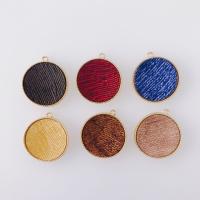 Zinc Alloy Flat Round Pendants, gold color plated 