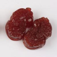 Red Agate Pendants, Mythical Wild Animal, Carved red 