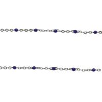 Stainless Steel Oval Chain, enamel 1.5mm 