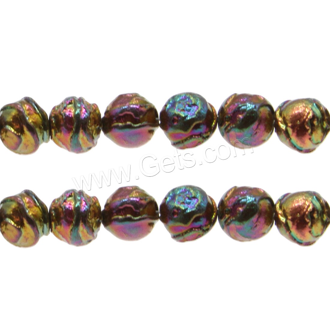 Marine Fossil Beads, colorful plated, different size for choice, Hole:Approx 1mm, Length:Approx 14.9 Inch, Sold By Strand