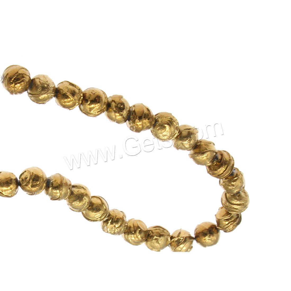 Marine Fossil Beads, gold color plated, different size for choice, Hole:Approx 1mm, Length:Approx 14.9 Inch, Sold By Strand