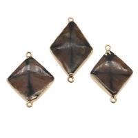 Staurolite (Staurolite) connecteur, avec laiton, Placage de couleur d'or, boucle de 1/1, brun Environ 2mm, Vendu par PC