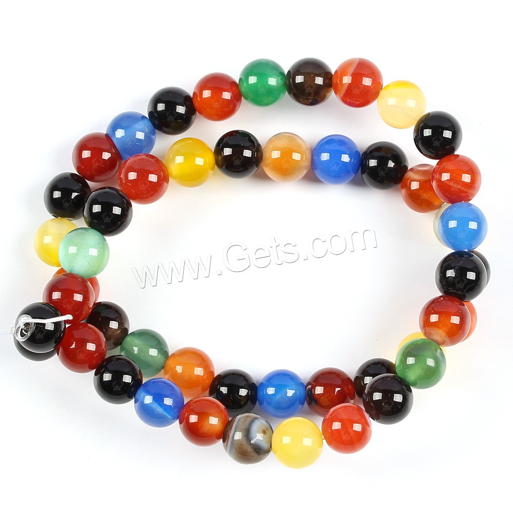 Agate Beads, Synthetic Gemstone, Round, DIY & different size for choice, more colors for choice, Hole:Approx 1mm, Sold By Strand