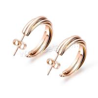 Edelstahl Stud Ohrring, plattiert, Modeschmuck & für Frau, Roségold, 22mm, verkauft von Paar