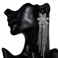 Fashion Fringe Earrings, Zinc Alloy, plated, fashion jewelry & for woman & with rhinestone 