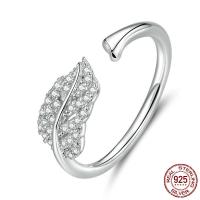 Befestigter Zirkonia Sterlingsilber Fingerring, 925er Sterling Silber, platiniert, Micro pave Zirkonia & für Frau, 1.5mm, Größe:6-8, verkauft von PC