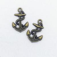 Rueda de barco de aleación de zinc & colgante de anclaje, chapado en color bronce antiguo, 24x16x2mm, agujero:aproximado 1mm, 100PCs/Bolsa, Vendido por Bolsa