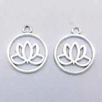 Zinc Alloy Flower Pendants, antique silver color plated, hollow Approx 1mm 