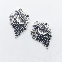 Colgantes de Aleación de Zinc en Forma Hoja, chapado en color de plata antigua, 23x16x1.8mm, agujero:aproximado 1mm, 100PCs/Bolsa, Vendido por Bolsa