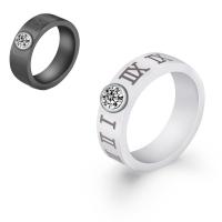 porcelaine bague, normes différentes pour le choix & pour femme & avec strass, plus de couleurs à choisir, 6mm, Vendu par PC