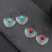 Turquoise Zinc Alloy Earring, with turquoise, plated, fashion jewelry & for woman 