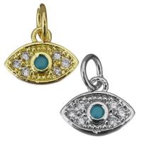 Cubic Zirconia Micro Pave Brass Pendant, Eye, plated, fashion jewelry & micro pave cubic zirconia Approx 3.5mm 